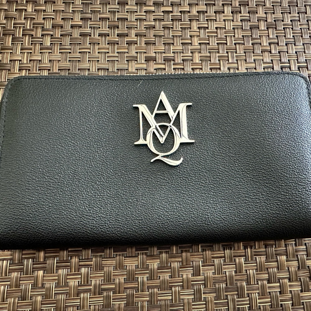 COPY - Black Alexander McQueen Wallet with silver logo